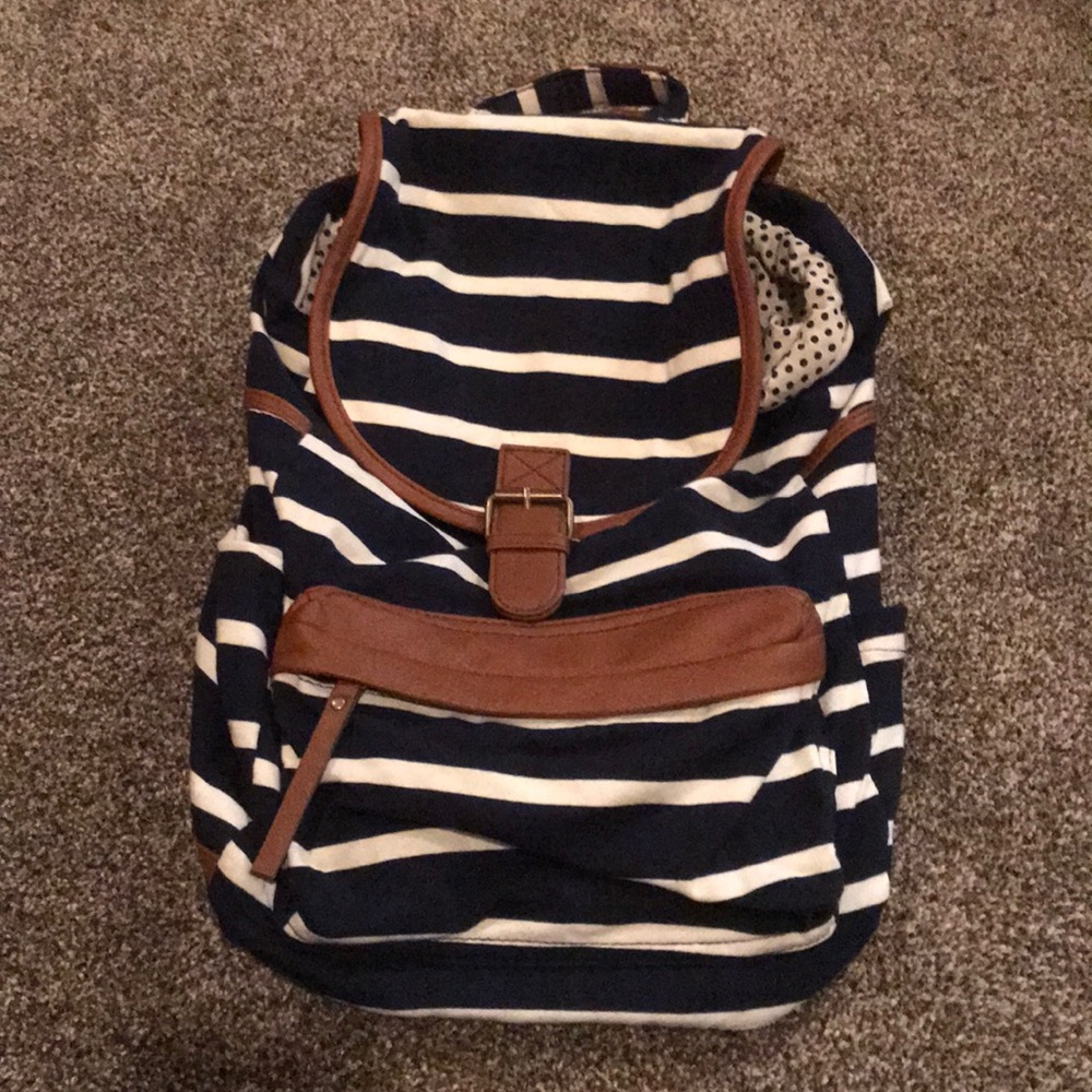 Cute striped small backpack